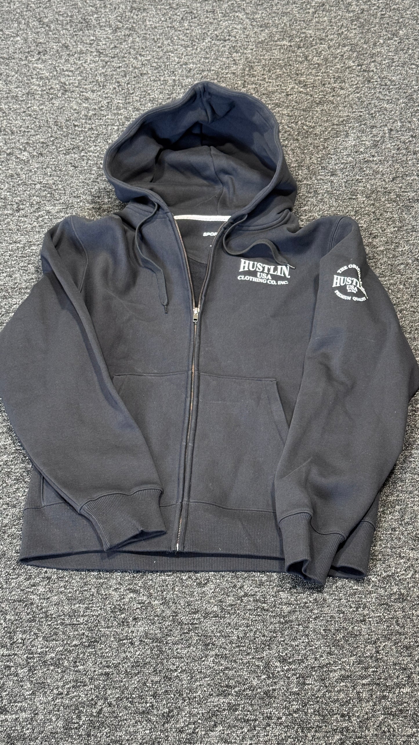 Hustlin USA Zipper Hooded Sweat Shirt